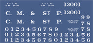 HO CM & St P Flatcar Decals
