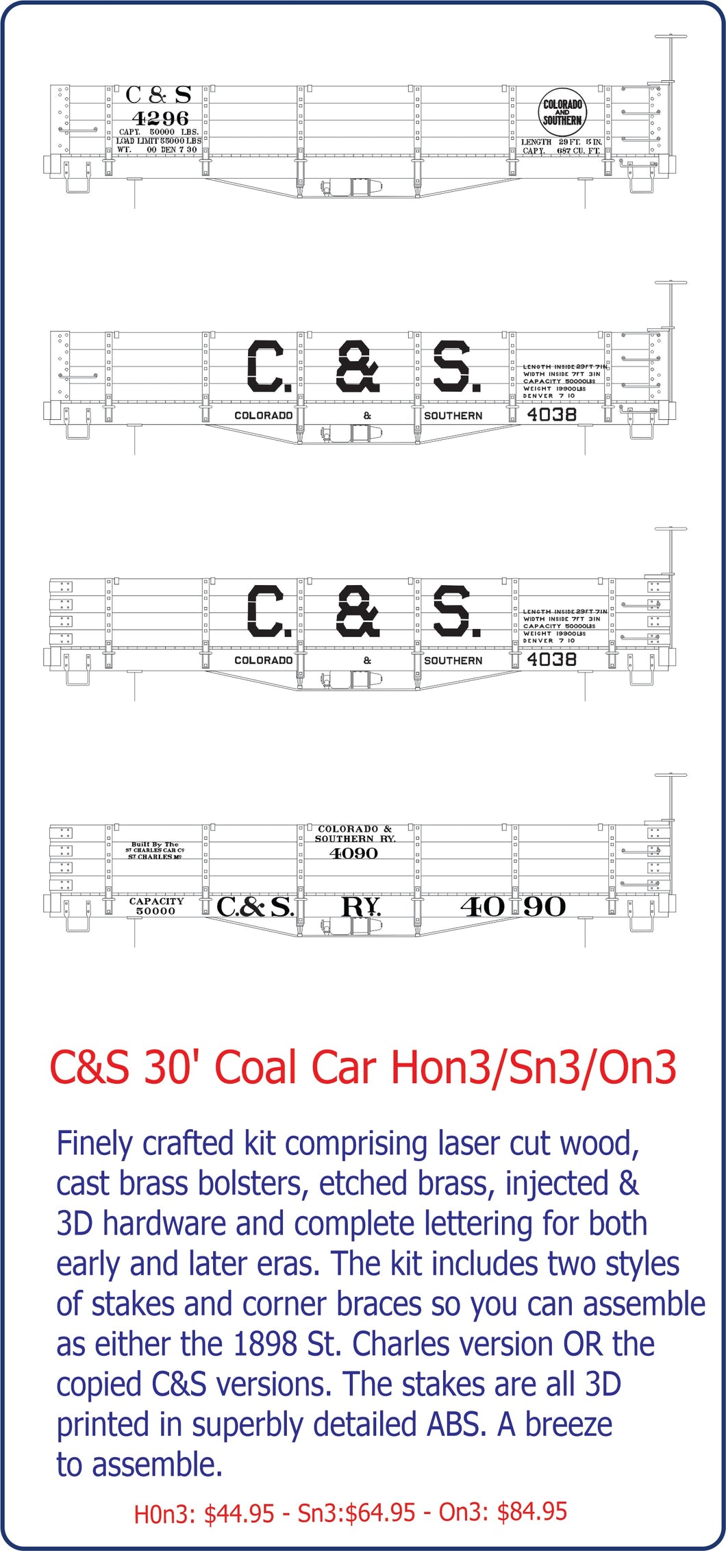 HOn3 C&S Type 1 Coal Car