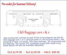 Load image into Gallery viewer, On3 C&amp;S Baggage Cars #1 &amp; #2 Kit