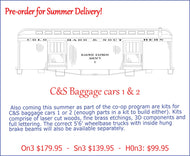 On3 C&S Baggage Cars #1 & #2 Kit