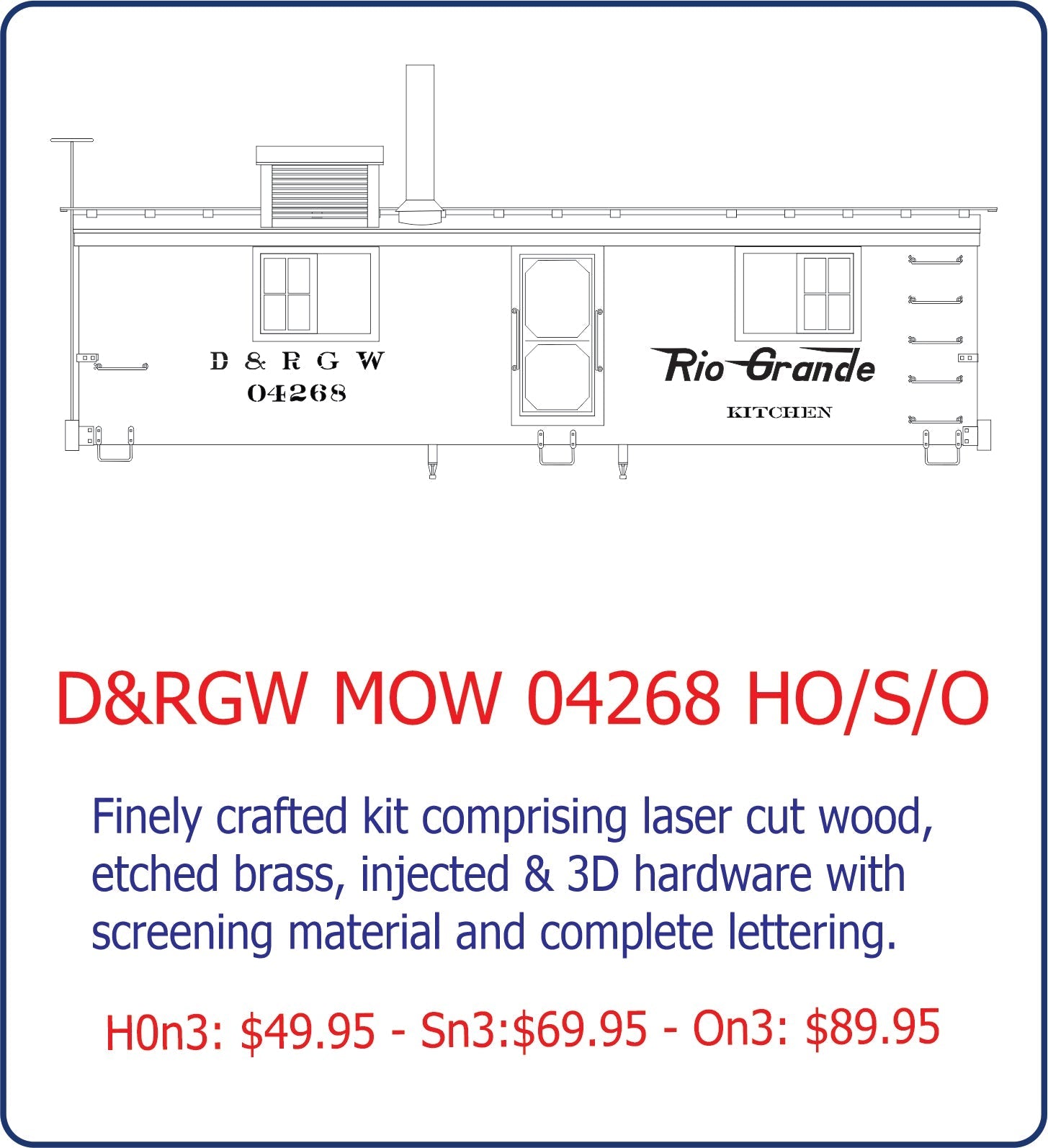 On3 D&RGW MOW 04268 Kitchen car – Leadville Designs