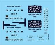 HO KCM&B Reefer Decal