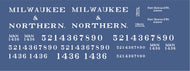 HO Milwaukee & Northern Boxcar Decals