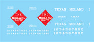 HO Texas Midland Tank Car Decals