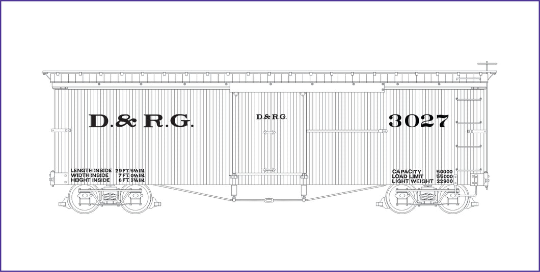 HOn3 D&RG 3000 Boxcar as delivered JUST A FEW LEFT!