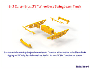 Sn3 3'8" Carter Bros. Swing beam truck
